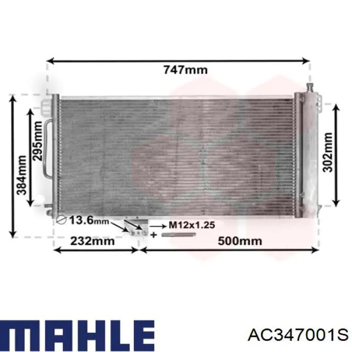 AC347001S Mahle Original condensador aire acondicionado