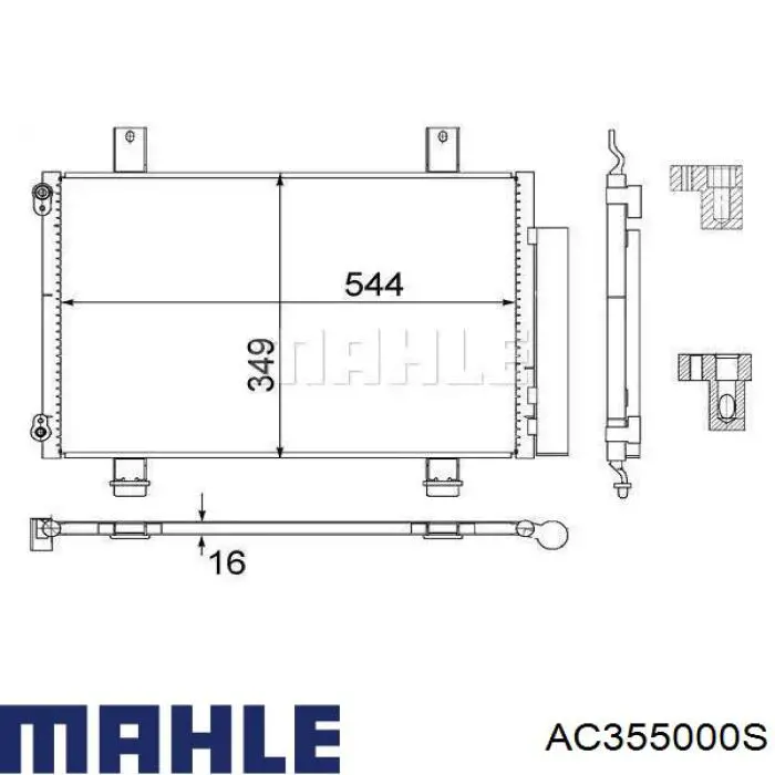 AC355000S Mahle Original condensador aire acondicionado