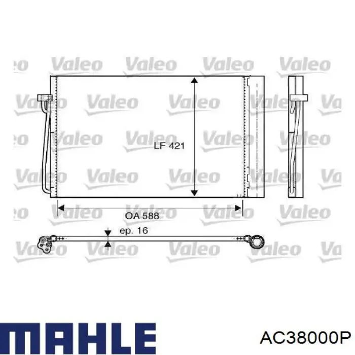 Condensador aire acondicionado AC38000P Mahle Original
