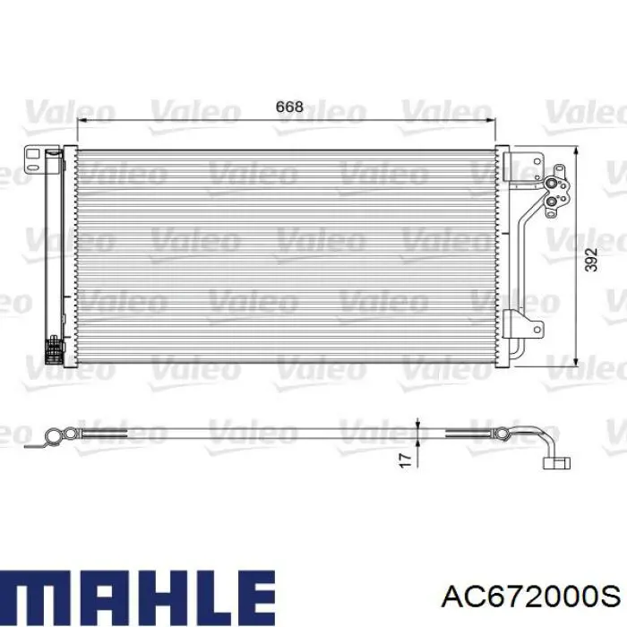 AC 672 000S Mahle Original condensador aire acondicionado
