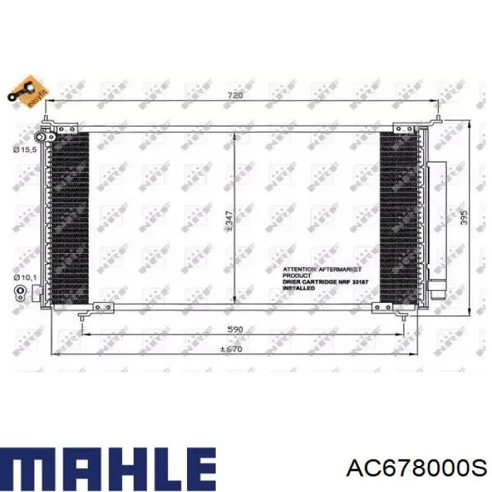 AC678000S Mahle Original condensador aire acondicionado