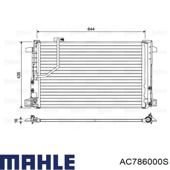 AC 786 000S Mahle Original condensador aire acondicionado