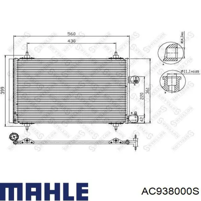 Condensador aire acondicionado AC938000S Mahle Original