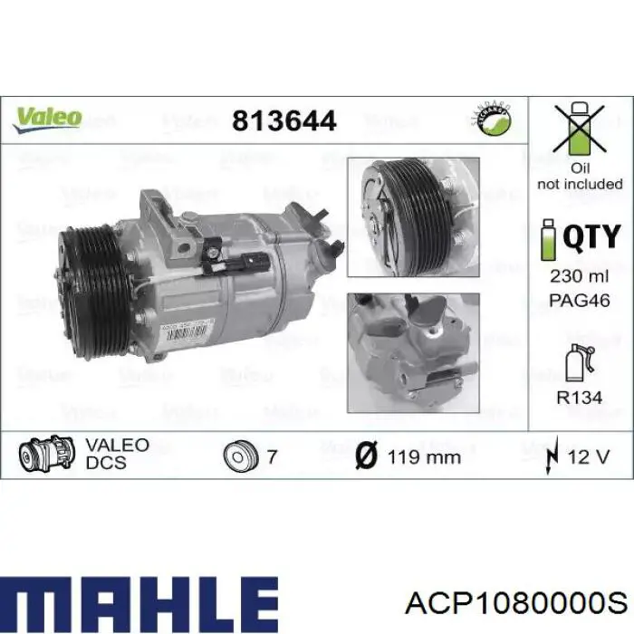 Compresor ac Mahle Original ACP1080000S precio, desde 153,91 EUR