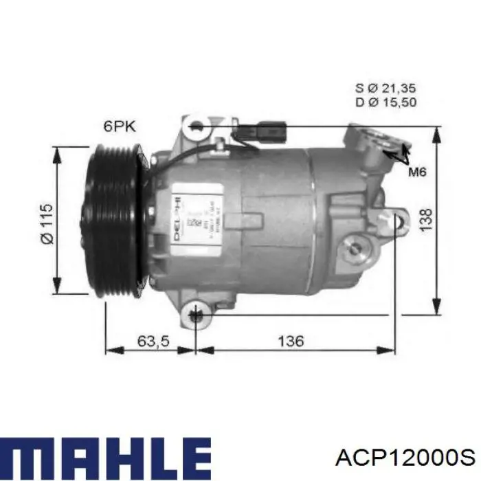 ACP12000S Mahle Original compresor de aire acondicionado