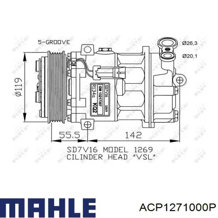 Compresor de aire acondicionado 130246 ACR