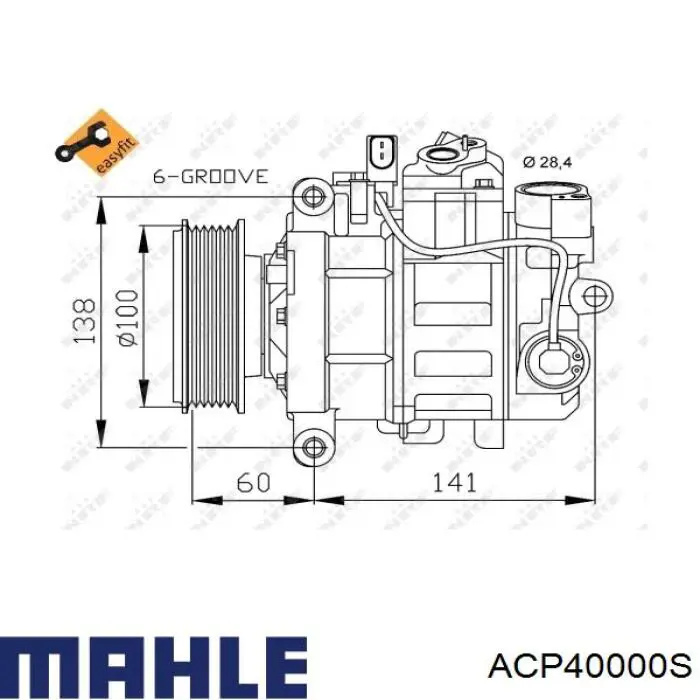 ACP 40 000S Mahle Original compresor de aire acondicionado