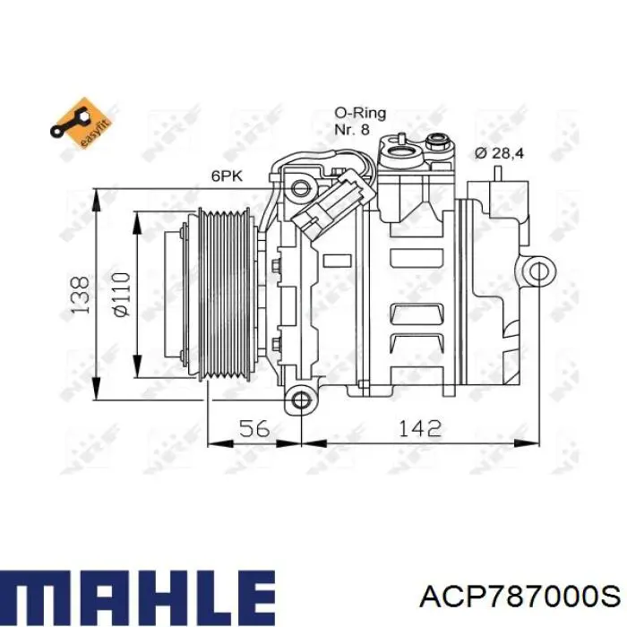 ACP787000S Mahle Original compresor de aire acondicionado