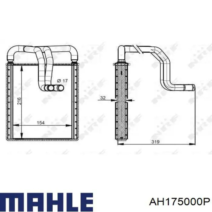 AH175000P Mahle Original radiador de calefacción