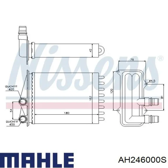 AH246000S Mahle Original Radiador interior