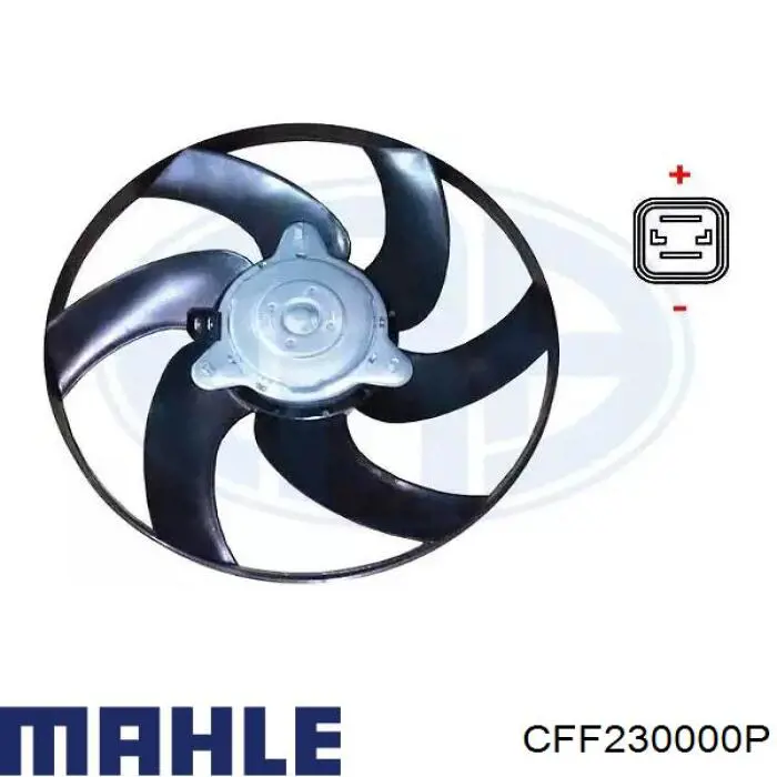 CFF 230 000P Mahle Original difusor de radiador, ventilador de refrigeración, condensador del aire acondicionado, completo con motor y rodete