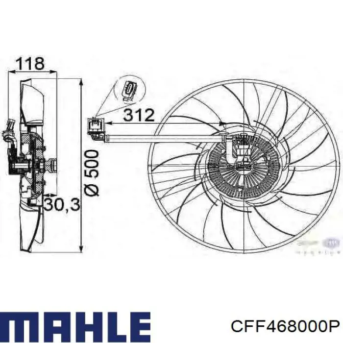 CFF 468 000P Mahle Original ventilador (rodete +motor refrigeración del motor con electromotor completo)