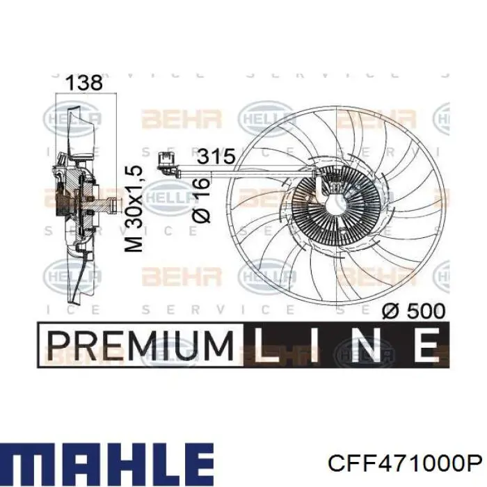 CFF471000P Mahle Original ventilador (rodete +motor refrigeración del motor con electromotor completo)