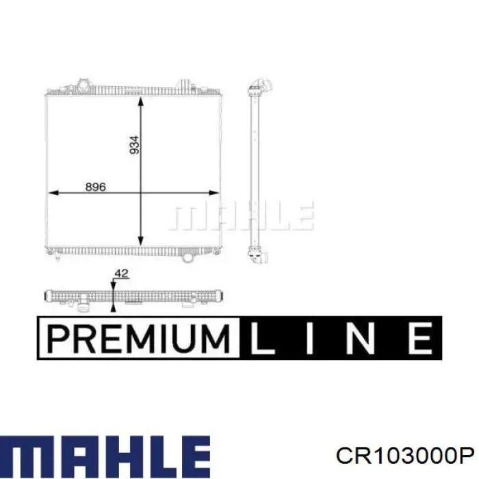 CR 103 000P Mahle Original radiador refrigeración del motor