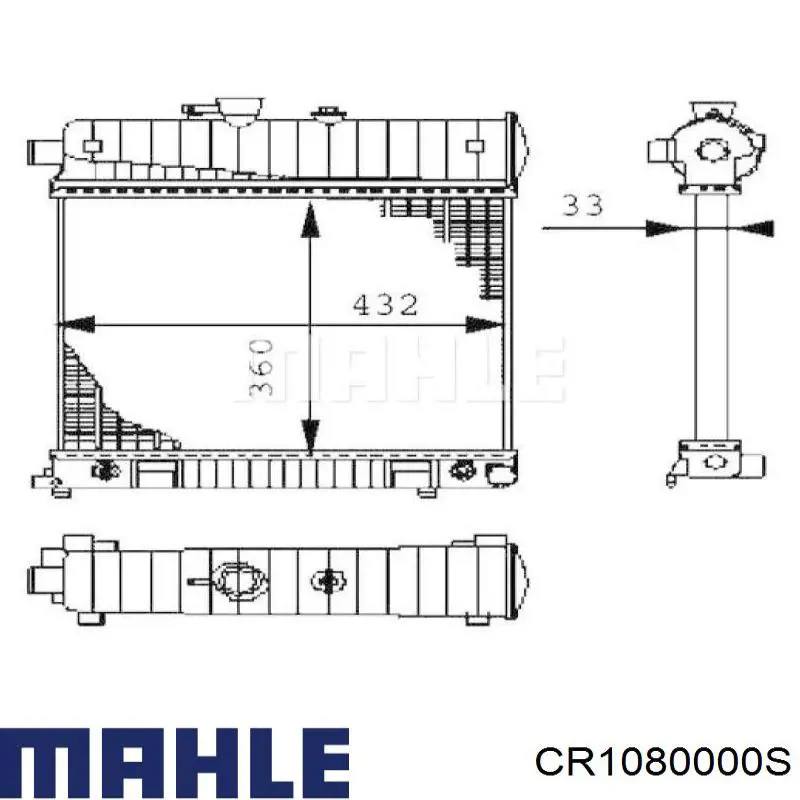 CR1080000S Mahle Original radiador refrigeración del motor