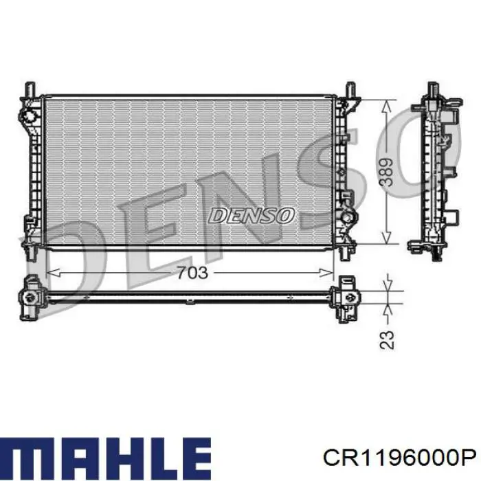 CR 1196 000P Mahle Original radiador refrigeración del motor