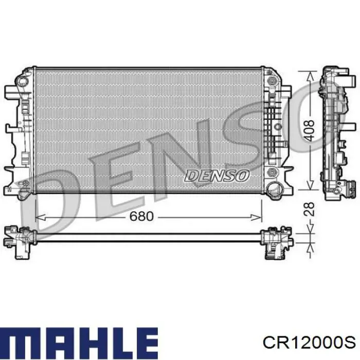 CR 12 000S Mahle Original radiador refrigeración del motor