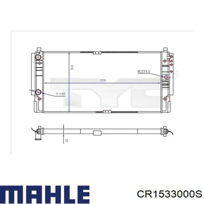 Radiador CR1533000S Mahle Original