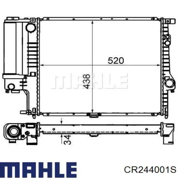 CR 244 001S Mahle Original radiador refrigeración del motor