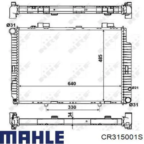 CR315001S Mahle Original radiador