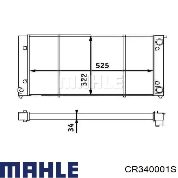 CR 340 001S Mahle Original radiador