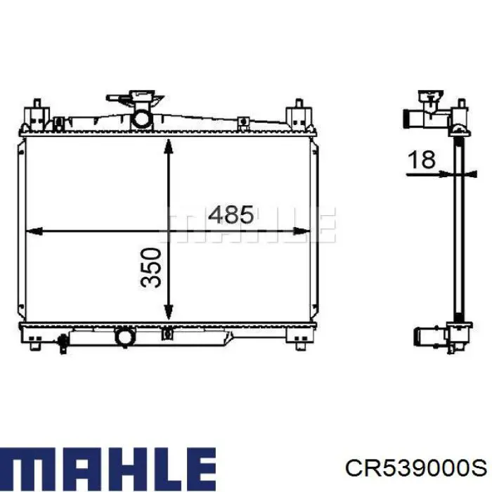 CR539000S Mahle Original radiador refrigeración del motor