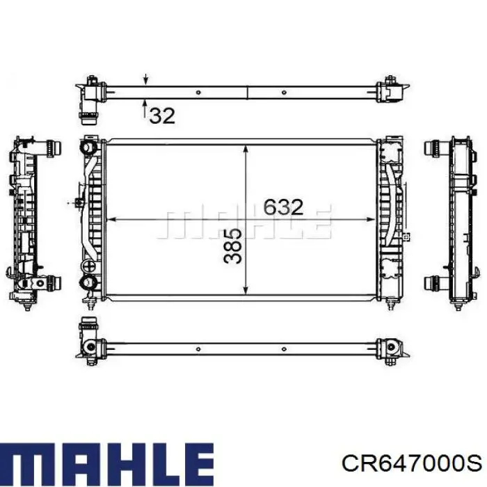 CR 647 000S Mahle Original radiador refrigeración del motor