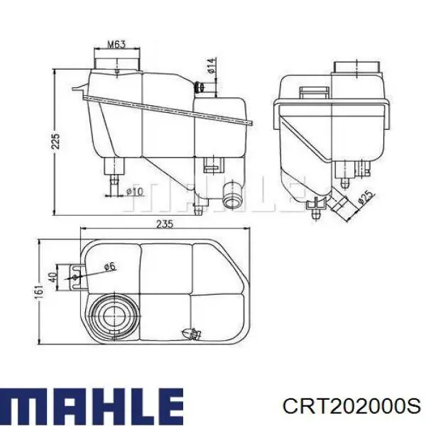 CRT 202 000S Mahle Original botella de refrigeración