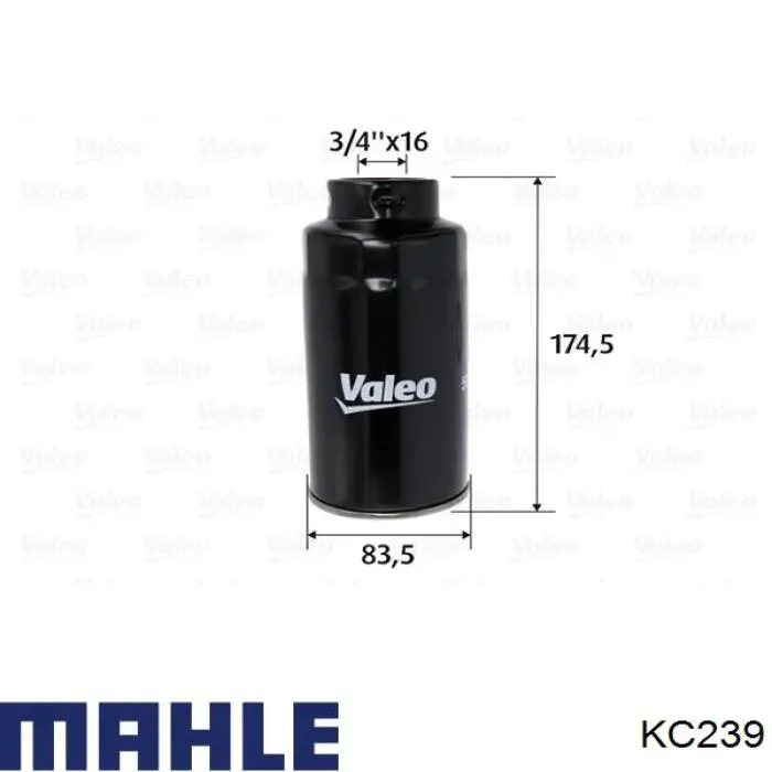 KC239 Mahle Original Filtro de gasolina