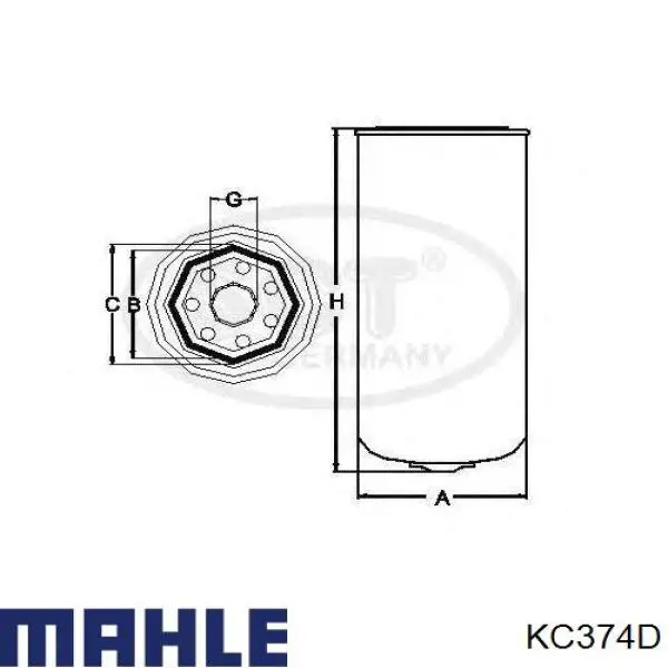 KC374D Mahle Original filtro de combustible