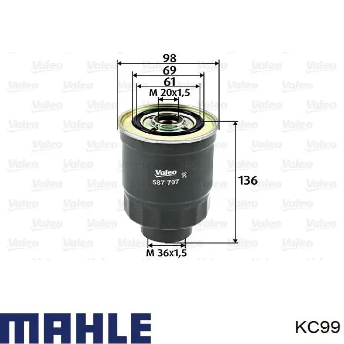 KC99 Mahle Original filtro de combustible