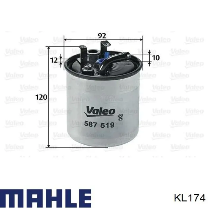 Filtro combustible MAHLE KL174