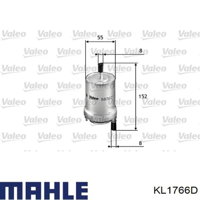KL1766D Mahle Original filtro combustible