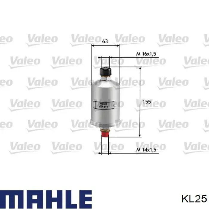 KL25 Mahle Original filtro de combustible