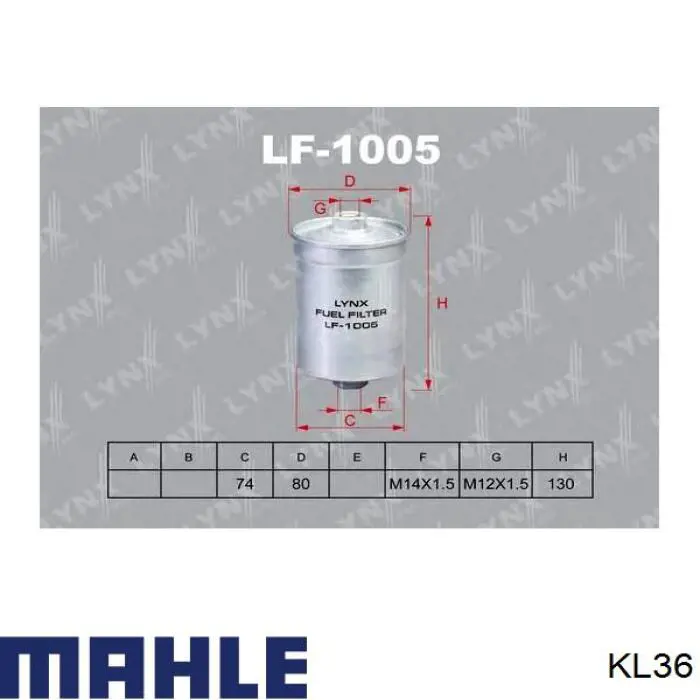 KL36 Mahle Original filtro combustible