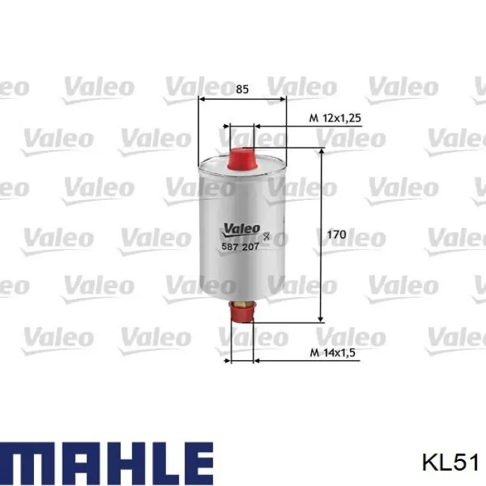 KL51 Mahle Original Filtro de gasolina