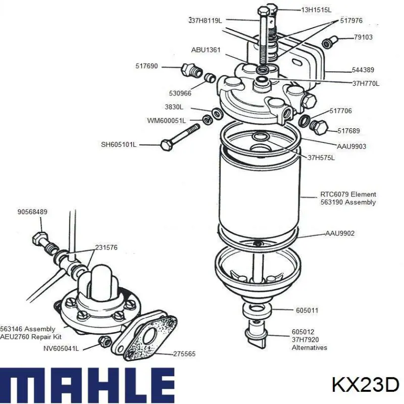 KX23D Mahle Original Filtro de gasolina