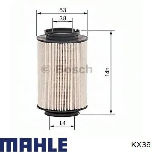 KX36 Mahle Original filtro de combustible