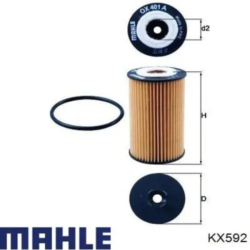 KX592 Mahle Original filtro de combustible