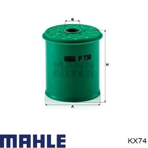 Comprar KX74 Mahle Original Filtro diesel