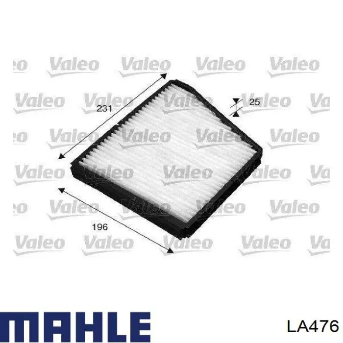 LA 476 Mahle Original filtro de habitáculo