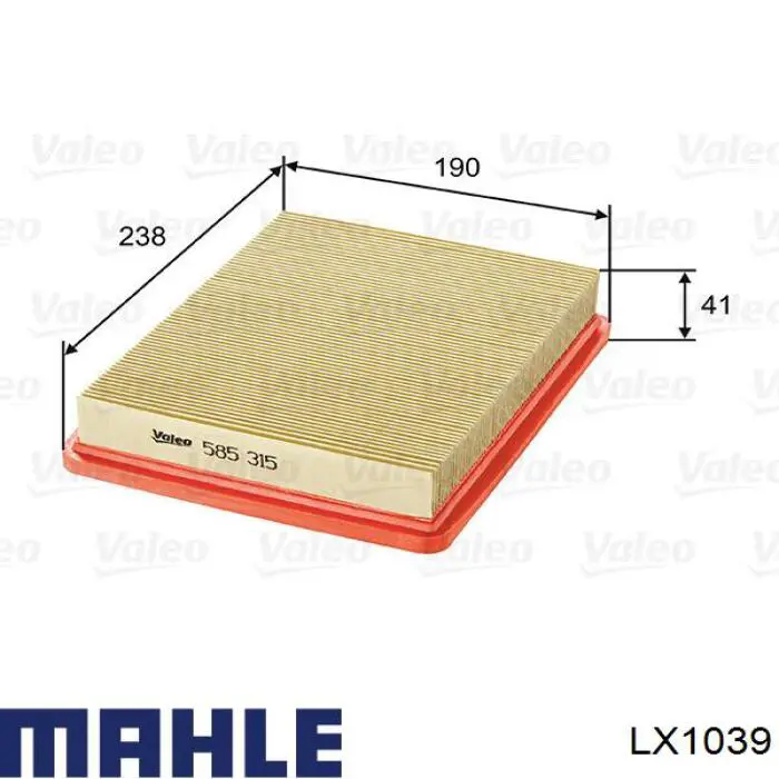 LX1039 Mahle Original filtro de aire