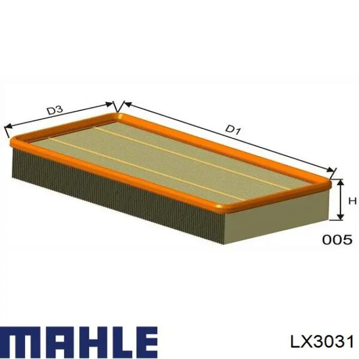 Filtro aire Mahle Original LX3031