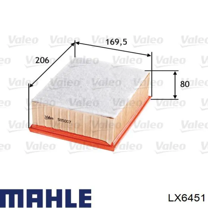 El filtro de aire Mahle Original LX6451 precio, desde 8,61 EUR
