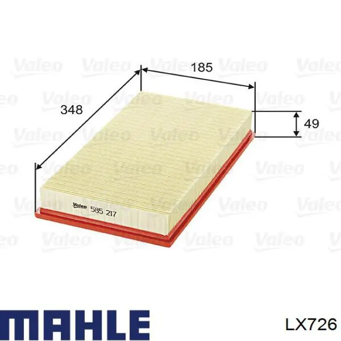 LX726 Mahle Original filtro de aire