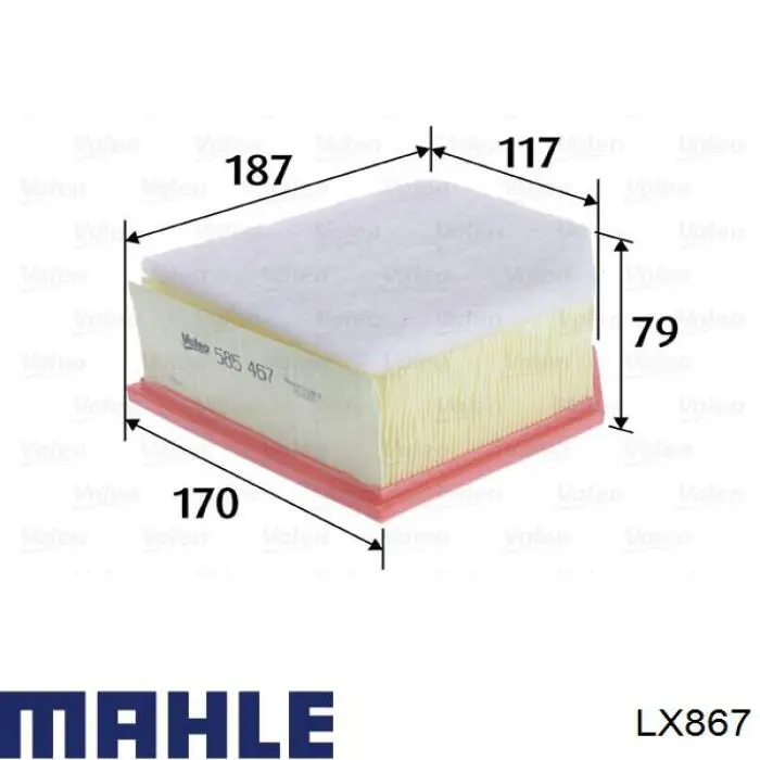 LX867 Mahle Original filtro de aire