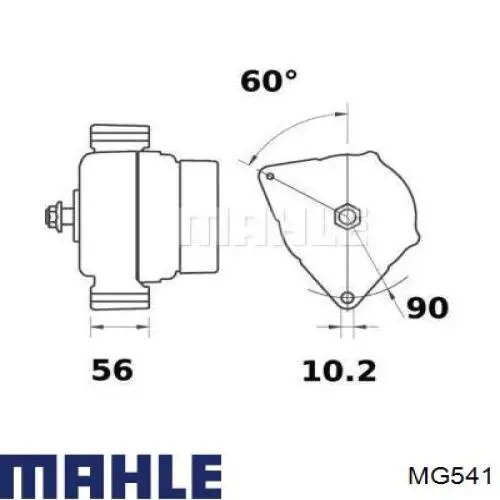 MG541 Mahle Original pinza de freno delantera izquierda