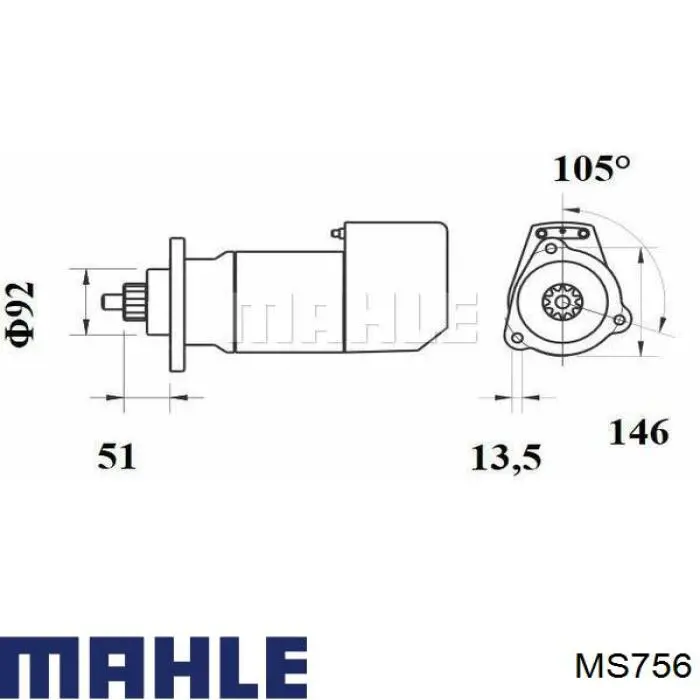 MS 756 Mahle Original motor de arranque