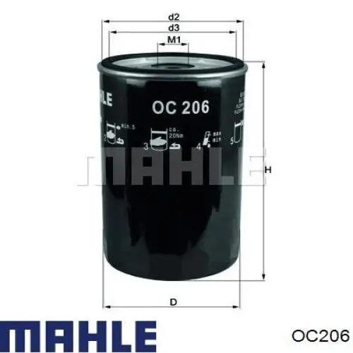 Filtro de aceite Mahle Original OC206 precio, desde 8,89 EUR