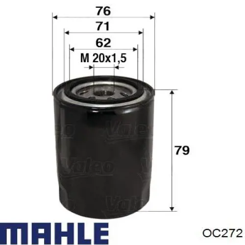 Filtro de aceite OC272 Mahle Original